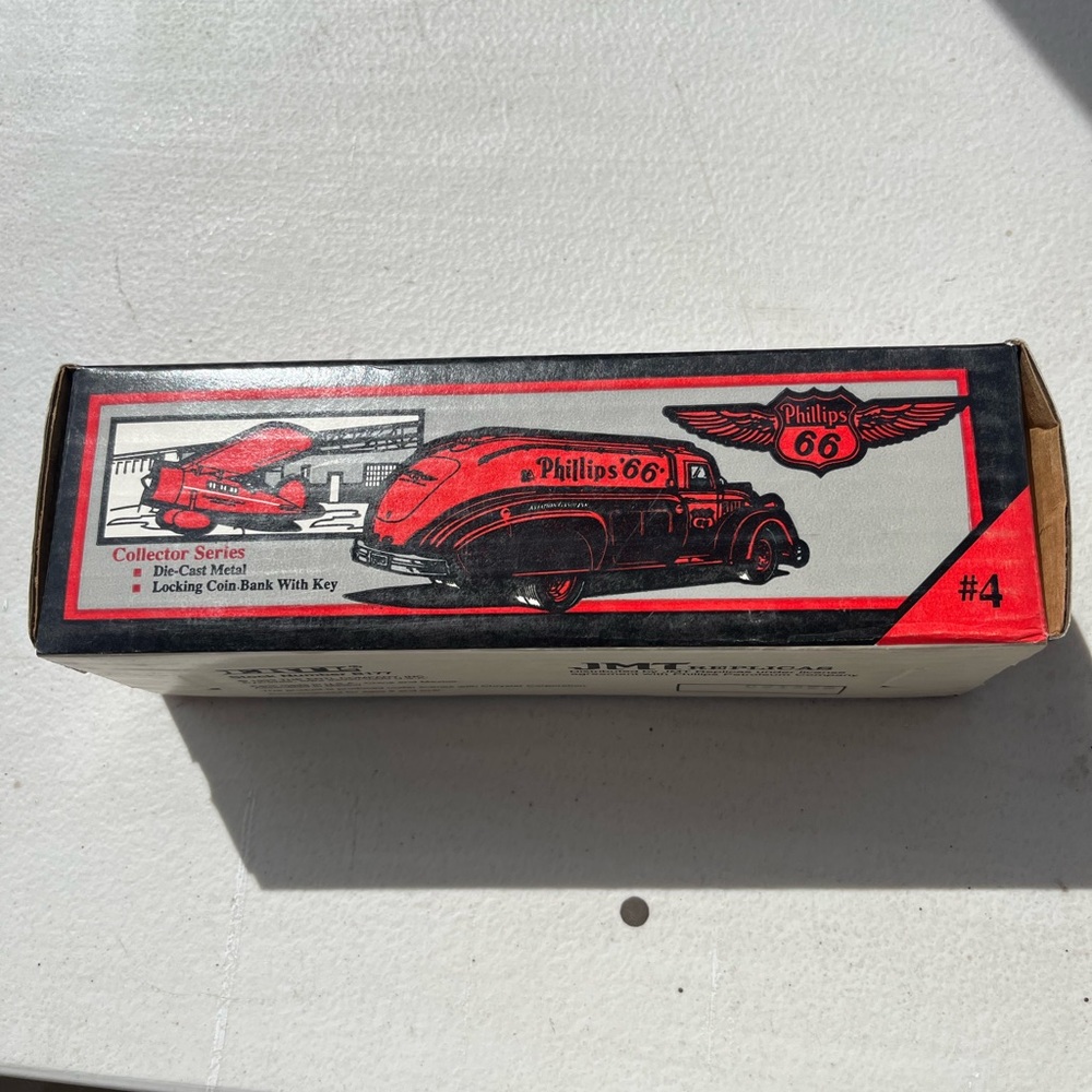 Phillips 66 Red Die-Cast Toy Car Bank